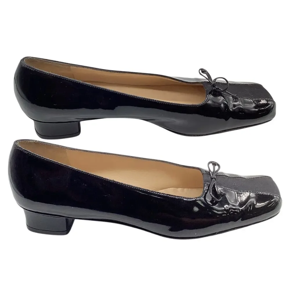 Salvatore Ferragamo Ballet Flats Women’s Size 9 NARROW Black Patent Leather